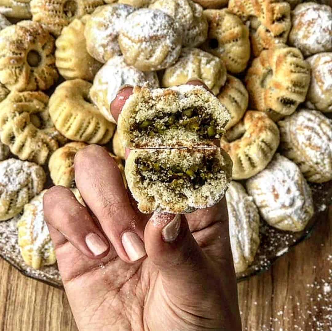 Amale's Homemade Maamoul B Festo2 / PistachiosFilled Butter Cookies