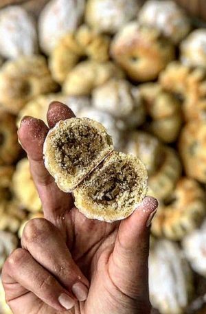 Amale's Homemade Maamoul B Joz / Walnut-Filled Butter Cookies