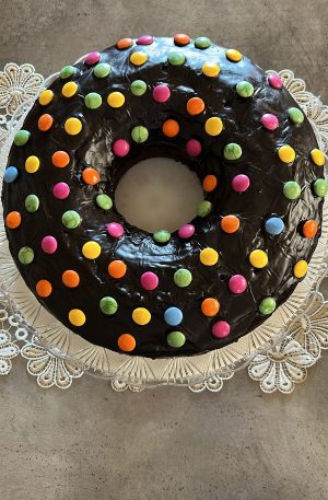 Amale's Double Chocolate Smarties Cake